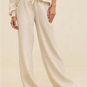 Aerie Cream Wide-Leg Pants